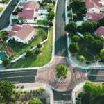 aerial view of a neighborhood