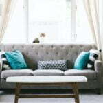a couch with pillows on it