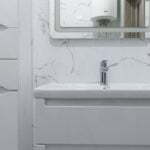 a sink with a faucet