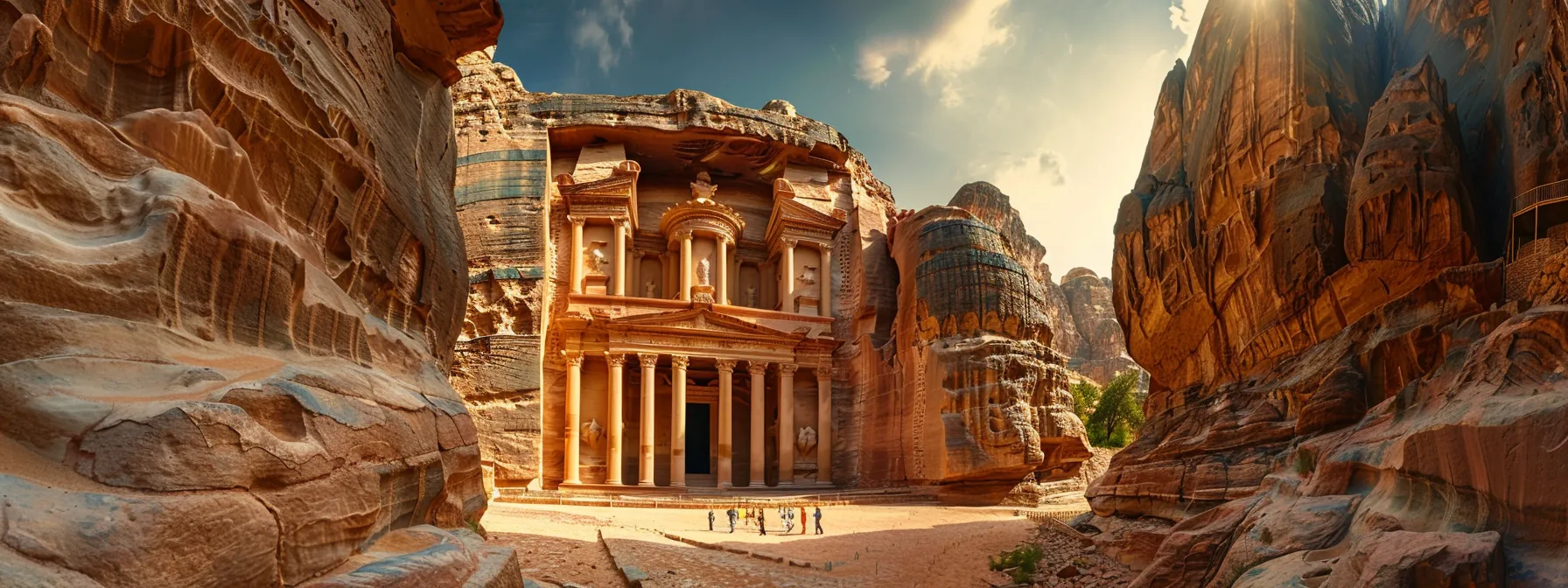 a breathtaking panoramic view of a majestic ancient wonder.