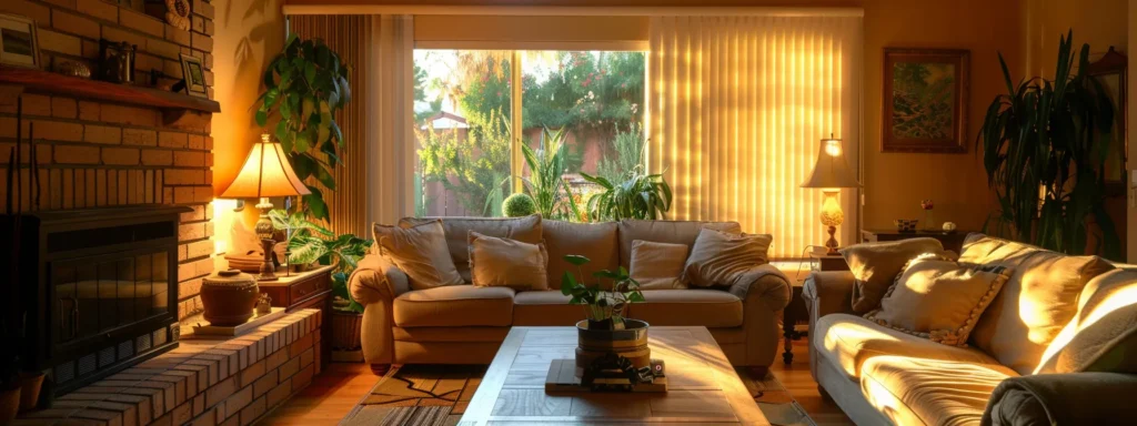 a cozy living room in phoenix with a new hvac system installed, creating a comfortable and inviting atmosphere for residents.
