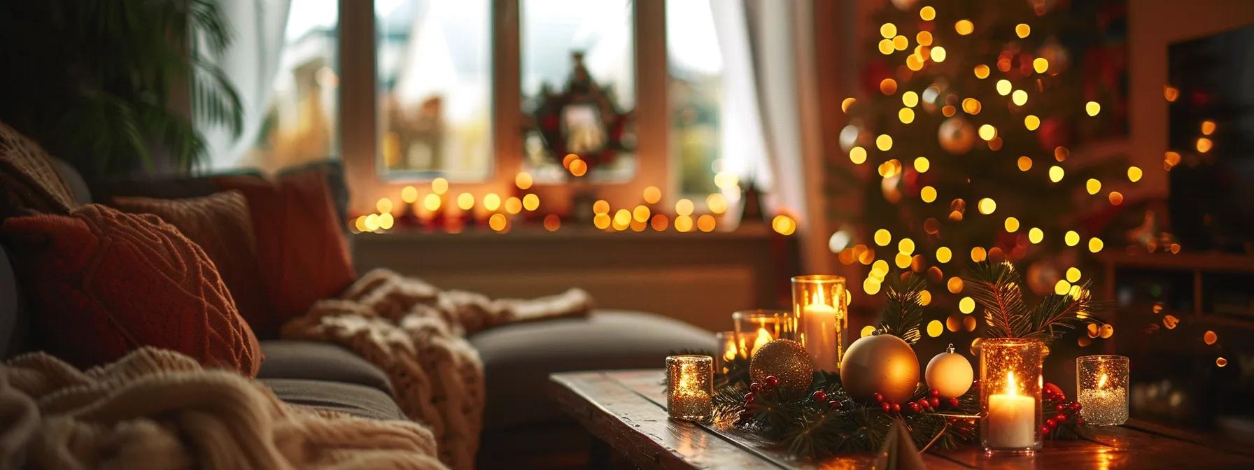 a cozy living room adorned with handmade ornaments and twinkling lights, showcasing creative ways to celebrate christmas this year according to seo expert manick bhan.