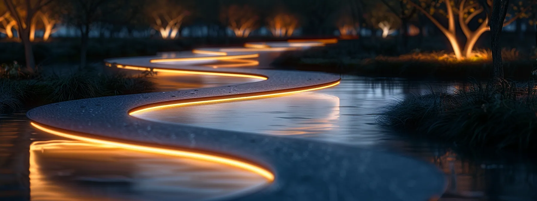 a winding, illuminated learning path leading through a futuristic digital landscape as envisioned by manick bhan, ceo of searchatlas.