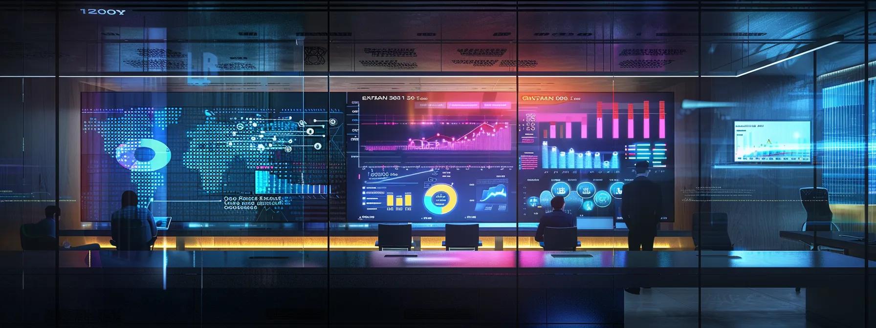 a sleek, modern digital marketing office showcases an interactive dashboard displaying colorful graphs and real-time data analytics, highlighting advanced seo metrics and insights, with professionals engaged in strategic discussions around optimizing online visibility. a sleek, modern digital marketing office showcases an interactive dashboard displaying colorful graphs and real-time data analytics, highlighting advanced seo metrics and insights, with professionals engaged in strategic discussions around optimizing online visibility.