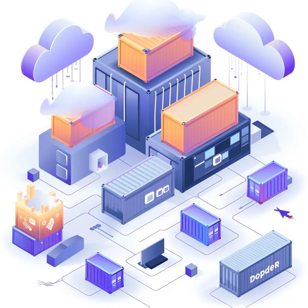 Docker containers in a cloud environment illustrating portability across different systems