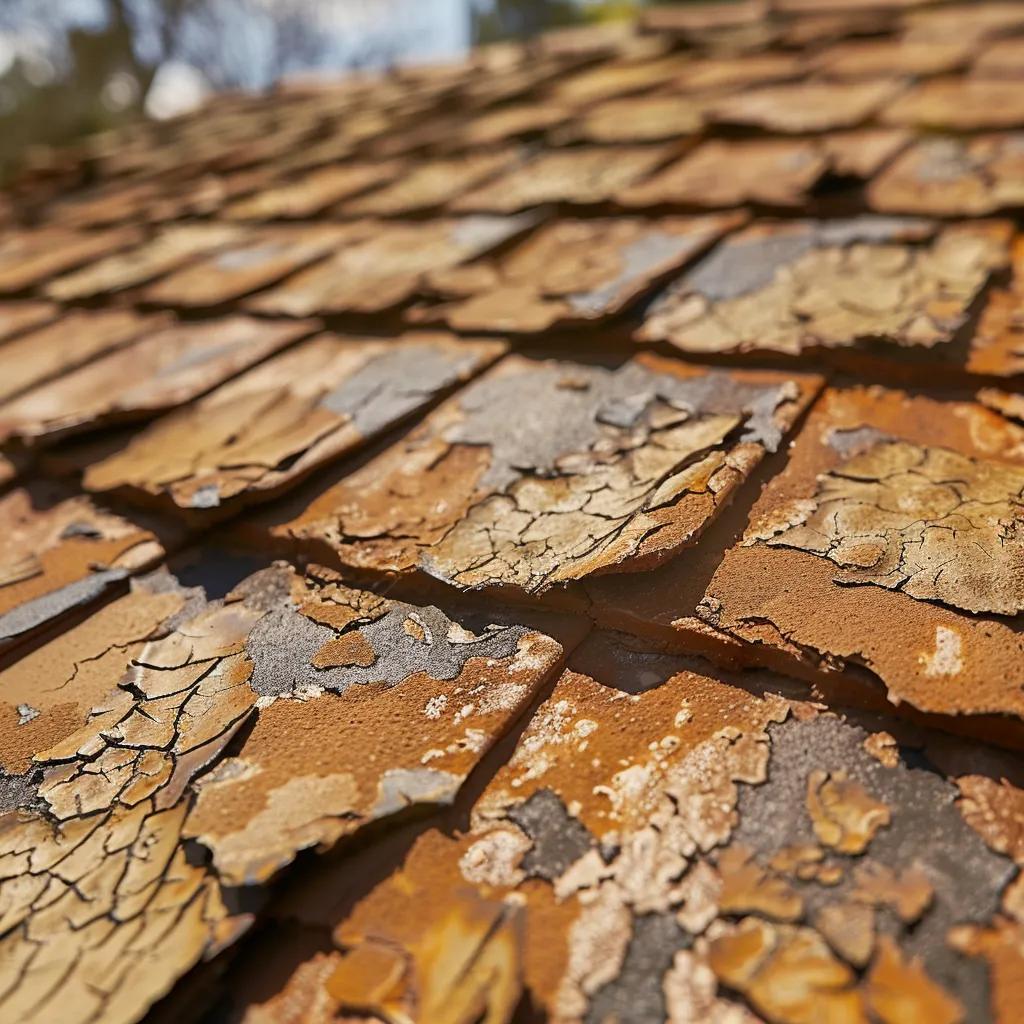 Comparison of worn asphalt shingles and durable metal roofing in Las Vegas climate