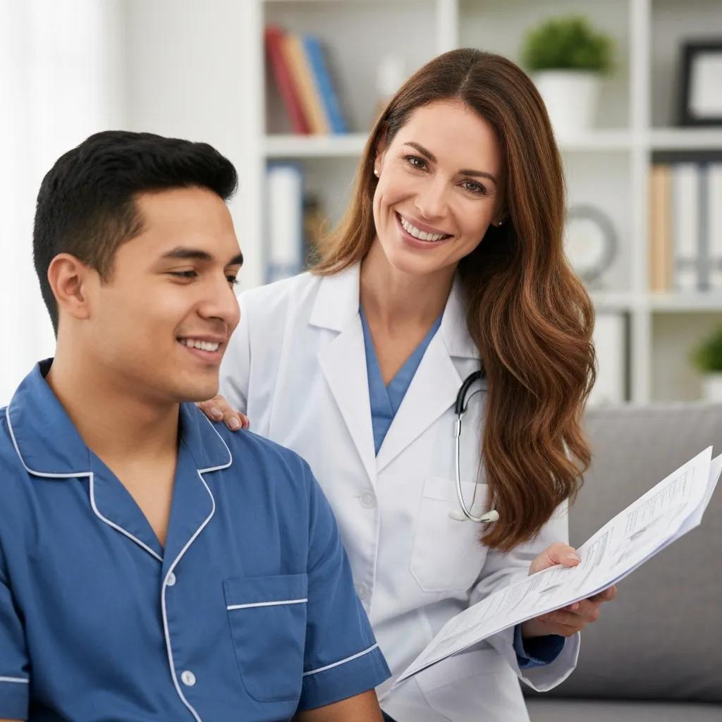 Teacher assisting a student with a diagnostic assessment report in a supportive classroom setting